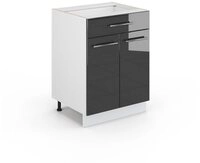 Vicco Unterschrank Fame-Line, Anthrazit Hochglanz/Wei&szlig; 60cm, ohne Arbeitsplatte