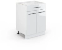 Vicco Unterschrank Fame-Line, Wei&szlig; Hochglanz/Wei&szlig;, 60 mit Schublade ohne