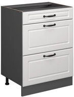Vicco Unterschrank R-Line Wei&szlig; Landhaus/Anthrazit 60cm mit Schubladen ohne