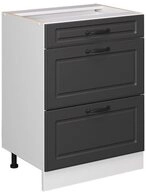 Vicco Unterschrank R-Line Anthrazit Landhaus/Wei&szlig; 60cm mit Schubladen ohne