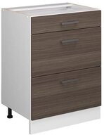 Vicco Unterschrank R-Line, Grau/Wei&szlig;, 60 cm mit Schubladen, ohne Arbeitsplatte