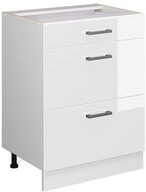 Vicco Unterschrank R-Line, Wei&szlig; Hochglanz/Wei&szlig;, 60 mit Schubladen, ohne