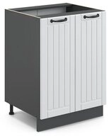 Vicco Unterschrank Fame-Line, Wei&szlig; Landhaus/Anthrazit, 60 cm ohne Arbeitsplatte