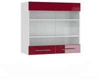 Vicco Glash&auml;ngeschrank Fame-Line, Bordeaux Hochglanz/Wei&szlig;, 80 cm (1-St)
