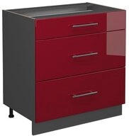 Vicco Unterschrank Fame-Line Bordeaux Hochglanz/Anthrazit, 80cm ohne...