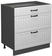Vicco Unterschrank Fame-Line Wei&szlig; Landhaus/Anthrazit, 80cm, ohne Arbeitsplatte