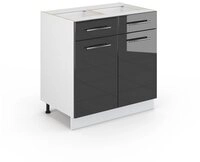 Vicco Unterschrank Fame-Line, Anthrazit Hochglanz/Wei&szlig;, 80cm ohne Arbeitsplatte