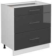Vicco Unterschrank Fame-Line Anthrazit Hochglanz/Wei&szlig;, 80cm, ohne Arbeitsplatte