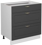 Vicco Unterschrank Fame-Line Anthrazit-Gold/Wei&szlig;, 80cm, ohne Arbeitsplatte...