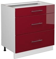 Vicco Unterschrank Fame-Line Bordeaux Hochglanz/Wei&szlig;, 80cm, ohne Arbeitsplatte