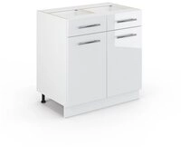 Vicco Unterschrank Fame-Line, Wei&szlig; Hochglanz/Wei&szlig;, 80 cm ohne Arbeitsplatte...