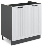 Vicco Unterschrank Fame-Line, Wei&szlig; Landhaus/Anthrazit, 80 cm ohne Arbeitsplatte
