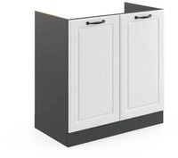 Vicco Unterschrank R-Line, Wei&szlig; Landhaus/Anthrazit, 80 cm ohne Arbeitsplatte...