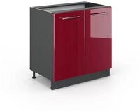 Vicco Unterschrank Fame-Line, Bordeaux Hochglanz/Anthrazit, 80 cm ohne...