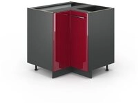 Vicco Eckunterschrank Fame-Line, Bordeaux Hochglanz/Anthrazit, 80.5 cm ohne