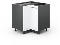 Vicco Eckunterschrank Fame-Line, Wei&szlig; Hochglanz/Anthrazit, 80.5 cm ohne