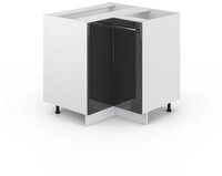 Vicco Eckunterschrank Fame-Line, Anthrazit Hochglanz/Wei&szlig;, 80.5 cm ohne
