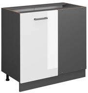 Vicco Eckunterschrank R-Line, Wei&szlig; Hochglanz/Anthrazit, 86 cm ohne...