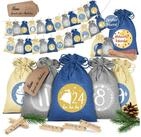 KESSER Adventskalender, Adventskalender zum Bef&uuml;llen 24 Jutebeutel Stoffbezug