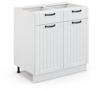 Vicco Unterschrank Fame-Line, Wei&szlig; Landhaus/Wei&szlig;, 80 cm ohne Arbeitsplatte...