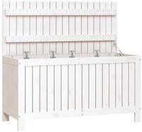 vidaXL Gartenbox, Gartentruhe Wei&szlig; 115x49x60 cm Massivholz Kiefer