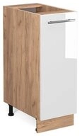 Vicco Apothekerschrank Fame-Line, Wei&szlig; Hochglanz/Goldkraft Eiche, 30 cm ohne
