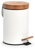 Zeller Present Kosmetikeimer, 3 ltr., Metall/Bambus, wei&szlig;, &Oslash;16,8 x 24 cm