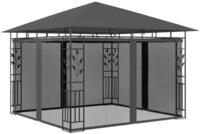 vidaXL Partyzelt Pavillon mit Moskitonetz 3x3x2,73 m Anthrazit 180 g/m&sup2;