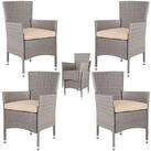 Casaria Gartenstuhl (4 St), Polyrattan 4er Set Stapelbar 7cm Auflagen 160kg