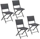 Casaria Klappstuhl Rom (4 St), Polyrattan 4er Set 120kg Belastbarkeit...
