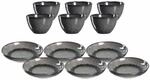 Geschirr-Set LEONARDO "Tellerset Matera 12er Set", grau (anthrazit), 12,...