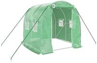vidaXL Gew&auml;chshaus, Treibhaus mit Stahlrahmen Gr&uuml;n 4 m&sup2; 2x2x2 m
