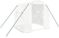 vidaXL Gew&auml;chshaus Gew&auml;chshaus mit Stahlrahmen Wei&szlig; 4 m&sup2; 2x2x2 m