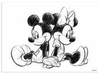 Disney Mickey Minnie Sketch Sitting 70x50cm