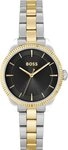 BOSS Quarzuhr SAGE 1502730, Damenuhr, Armbanduhr, analog, Edelstahlarmband