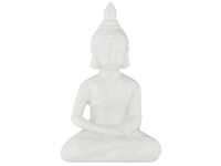 Relaxdays Buddha Figur sitzend Keramik weiß (10044208_0_DE)