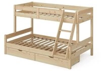 VitaliSpa&reg; Etagenbett Everest, Wei&szlig;, 120x200 / 80x200 cm mit Schubladen (1-St., mit