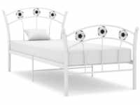 vidaXL Bett Einzelbett mit Fußball-Design Weiß Metall 90x200 cm