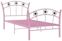 vidaXL Bett Einzelbett mit Fu&szlig;ball-Design Rosa Metall 90x200 cm