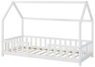 en.casa Kinderbett, &raquo;Sisimiut&laquo; Hausbett mit Matratze 90 x 200 cm Wei&szlig;