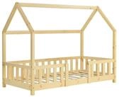en.casa Kinderbett, &raquo;Sisimiut&laquo; Haus-Optik mit Rausfallschutz 80x160cm Holz