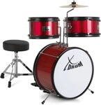XDrum Kinderschlagzeug XDrum Junior KIDS Schlagzeug inkl. Schule Rot,Komplettes