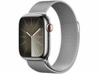 Apple Watch Series 9 GPS + Cellular 41mm Edelstahl One-Size Smartwatch (4,1...