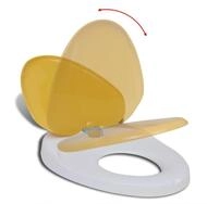 vidaXL WC-Sitz, Toilettensitz mit Absenkautomatik Erwachsene/Kinder Wei&szlig; & Gelb
