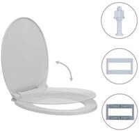 vidaXL WC-Sitz, Toilettensitz mit Absenkautomatik Hellgrau Oval