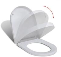 vidaXL WC-Sitz, Toilettensitz mit Absenkautomatik und Quick-Release Wei&szlig; Eckig