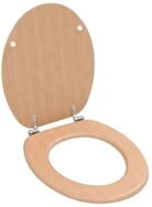 vidaXL WC-Sitz, Toilettensitz mit Deckel MDF Bambus-Design