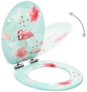 vidaXL WC-Sitz, Toilettensitz mit Soft-Close-Deckel MDF Flamingo-Design