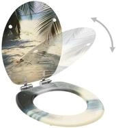 vidaXL WC-Sitz, Toilettensitz mit Soft-Close-Deckel MDF Strand-Design