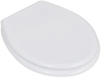 vidaXL WC-Sitz, Toilettensitz MDF Deckel Schlichtes Design Wei&szlig;